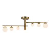 LED Semi-Flush Mount by Kuzco Lighting - Cypress Collection, Brushed Gold/Opal Glass Finish - SF55525-BG/OP-UNV