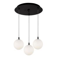 LED Pendant by Kuzco Lighting - Bolla Collection, Black/Opal Glass Finish - MP3106BKOP-03
