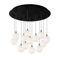 LED Pendant by Kuzco Lighting - Bolla Collection, Black/Opal Glass Finish - MP3106BKOP-13