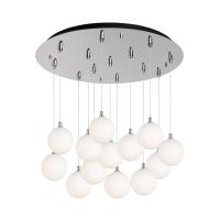LED Pendant by Kuzco Lighting - Bolla Collection, Chrome/Opal Matte Glass Finish - MP3106CHOP-13