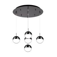 LED Pendant by Kuzco Lighting - Pluto Collection, Black Chrome Finish - MP402801BC-05