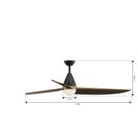65" Ceiling Fan by Minka Aire - Lirden Collection, Dark Bronze Finish - F758L-DB/HBR