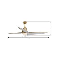 65" Ceiling Fan by Minka Aire - Lirden Collection, Heritage Brass Finish - F758L-HBR