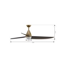 65" Ceiling Fan by Minka Aire - Lirden Collection, Heritage Brass Finish - F758L-HBR/DB