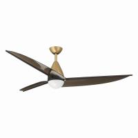 65" Ceiling Fan by Minka Aire - Lirden Collection, Heritage Brass Finish - F758L-HBR/DB