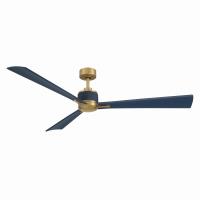 65" Ceiling Fan by Minka Aire - Nauticus Collection, Legacy Brass Finish - F768L-LBR/NVY