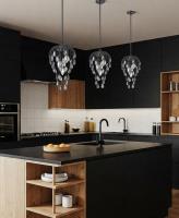 Three Light Pendant by Z-Lite - Gabriella Collection, Matte Black Finish - 1957P9-MB