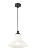 One Light Pendant by Z-Lite - Fleur Collection, Matte Black Finish - 1958P12-MB