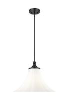 One Light Pendant by Z-Lite - Fleur Collection, Matte Black Finish - 1958P16-MB
