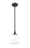 One Light Pendant by Z-Lite - Fleur Collection, Matte Black Finish - 1958P8-MB