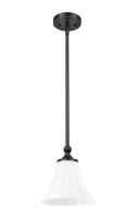 One Light Pendant by Z-Lite - Fleur Collection, Matte Black Finish - 1958P8-MB