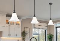 One Light Pendant by Z-Lite - Fleur Collection, Matte Black Finish - 1958P8-MB