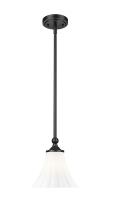 One Light Pendant by Z-Lite - Fleur Collection, Matte Black Finish - 1958P8-MB