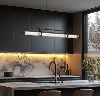 LED Linear Chandelier by Z-Lite - Benoit Collection, Matte Black Finish - 1959-44L-MB-LED