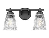 Two Light Vanity by Z-Lite - Andree Collection, Matte Black Finish - 1960-2V-MB