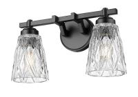 Two Light Vanity by Z-Lite - Andree Collection, Matte Black Finish - 1960-2V-MB
