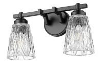 Two Light Vanity by Z-Lite - Andree Collection, Matte Black Finish - 1960-2V-MB