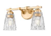 Two Light Vanity by Z-Lite - Andree Collection, Modern Gold Finish - 1960-2V-MGLD