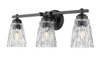 Three Light Vanity by Z-Lite - Andree Collection, Matte Black Finish - 1960-3V-MB