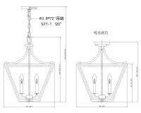 Three Light Chandelier by Z-Lite - Montalcino Collection, Rubbed Brass Finish - 1961-3C-RB