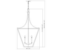 Six Light Chandelier by Z-Lite - Montalcino Collection, Iron Ore Finish - 1961-6IO