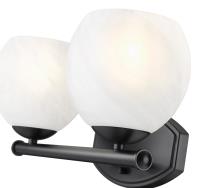 Two Light Vanity by Z-Lite - Colette Collection, Matte Black Finish - 1963-2V-MB