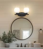Two Light Vanity by Z-Lite - Colette Collection, Matte Black Finish - 1963-2V-MB