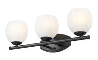 Three Light Vanity by Z-Lite - Colette Collection, Matte Black Finish - 1963-3V-MB
