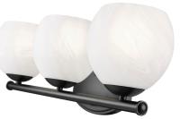 Three Light Vanity by Z-Lite - Colette Collection, Matte Black Finish - 1963-3V-MB