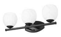 Three Light Vanity by Z-Lite - Colette Collection, Matte Black Finish - 1963-3V-MB