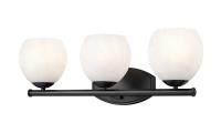 Three Light Vanity by Z-Lite - Colette Collection, Matte Black Finish - 1963-3V-MB
