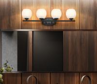 Four Light Vanity by Z-Lite - Colette Collection, Matte Black Finish - 1963-4V-MB