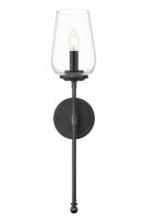 One Light Wall Sconce by Z-Lite - Dominique Collection, Matte Black Finish - 2012-1S-MB