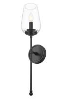 One Light Wall Sconce by Z-Lite - Dominique Collection, Matte Black Finish - 2012-1S-MB