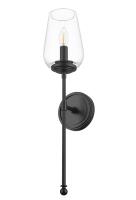 One Light Wall Sconce by Z-Lite - Dominique Collection, Matte Black Finish - 2012-1S-MB