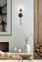One Light Wall Sconce by Z-Lite - Dominique Collection, Matte Black Finish - 2012-1S-MB