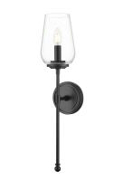 One Light Wall Sconce by Z-Lite - Dominique Collection, Matte Black Finish - 2012-1S-MB
