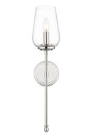 One Light Wall Sconce by Z-Lite - Dominique Collection, Polished Nickel Finish - 2012-1S-PN