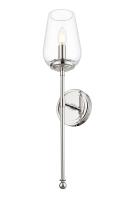 One Light Wall Sconce by Z-Lite - Dominique Collection, Polished Nickel Finish - 2012-1S-PN