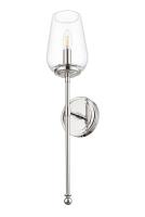 One Light Wall Sconce by Z-Lite - Dominique Collection, Polished Nickel Finish - 2012-1S-PN
