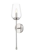 One Light Wall Sconce by Z-Lite - Dominique Collection, Polished Nickel Finish - 2012-1S-PN