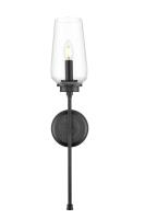 One Light Wall Sconce by Z-Lite - Clara Collection, Matte Black Finish - 2013-1S-MB
