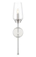 One Light Wall Sconce by Z-Lite - Clara Collection, Polished Nickel Finish - 2013-1S-PN
