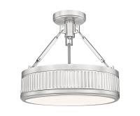 LED Semi Flush Mount by Z-Lite - Quinn Collection, Satin Nickel Finish - 3046SF15-SN-LED