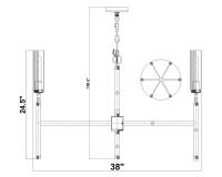 Six Light Chandelier by Z-Lite - Esme Collection, Modern Gold Finish - 3047-6MGLD