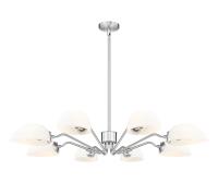 Eight Light Chandelier by Z-Lite - Breton Collection, Brushed Nickel Finish - 3048-8BN
