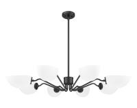 Eight Light Chandelier by Z-Lite - Breton Collection, Matte Black Finish - 3048-8MB