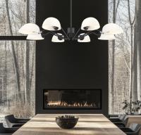 Eight Light Chandelier by Z-Lite - Breton Collection, Matte Black Finish - 3048-8MB