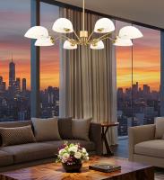 Eight Light Chandelier by Z-Lite - Breton Collection, Modern Gold Finish - 3048-8MGLD