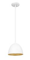 One Light Pendant by Z-Lite - Vega Collection, Matte White Finish - 4501P8-MW
